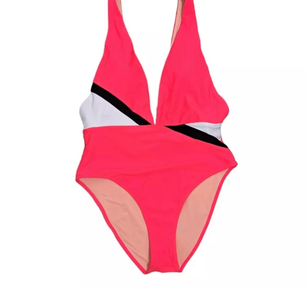 Vibrant Hot Coral One-Piece Swimsuit